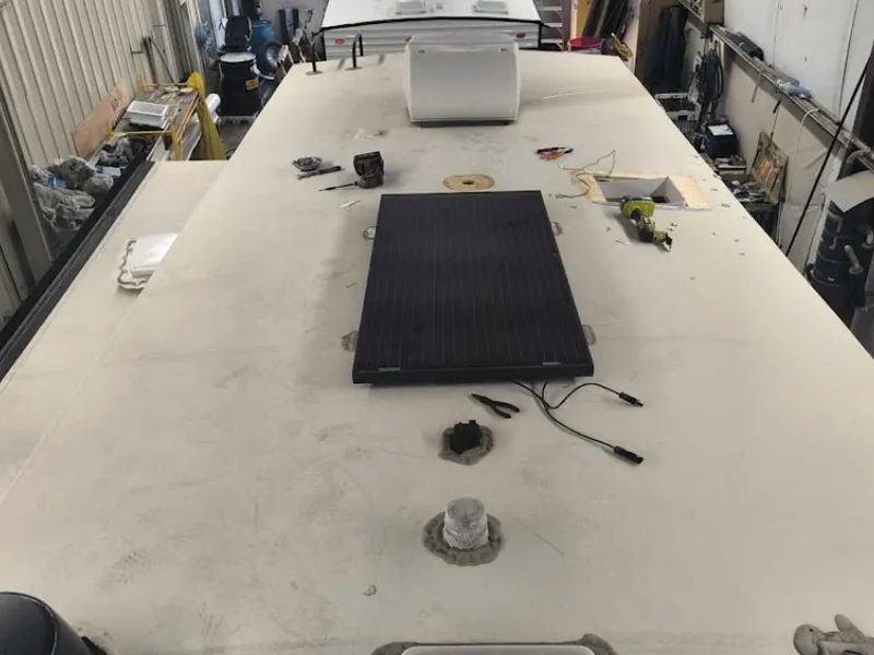 RV roof reseal and solar panel installation in White House TN
